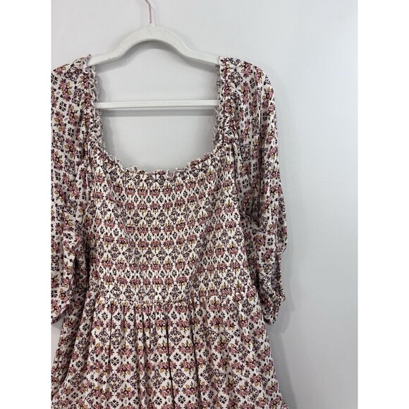 Torrid Midi Gauze Off The Shoulder Tiered Dress Floral Boho Cottagecore Sz 3X - Picture 5 of 8